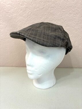 Pamoa Newsboy Hat Men’s Large/XL Gray Crosshatch Contrast Lining Driving Golf
